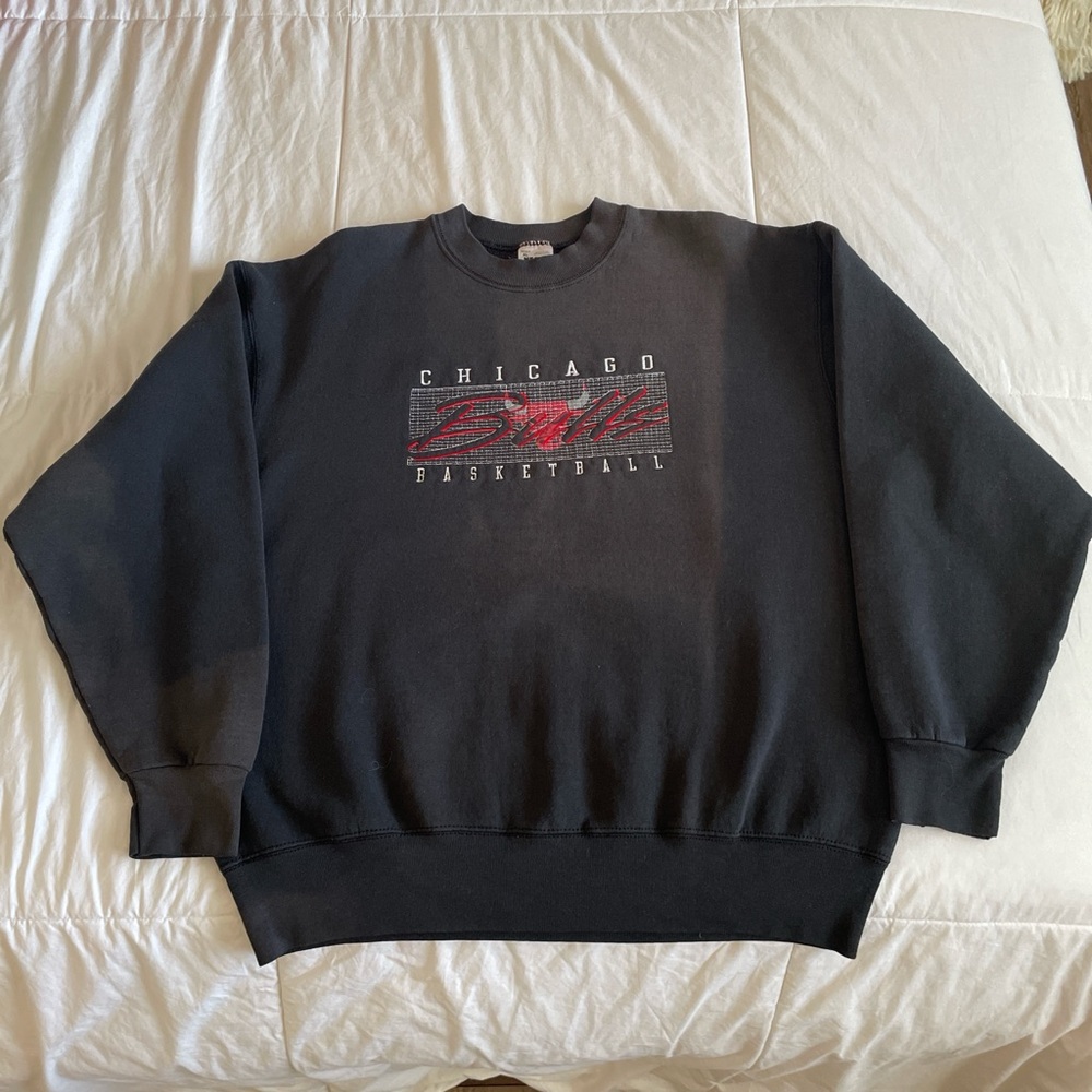 Vintage Black Chicago Bulls Crewneck Sweatshirt